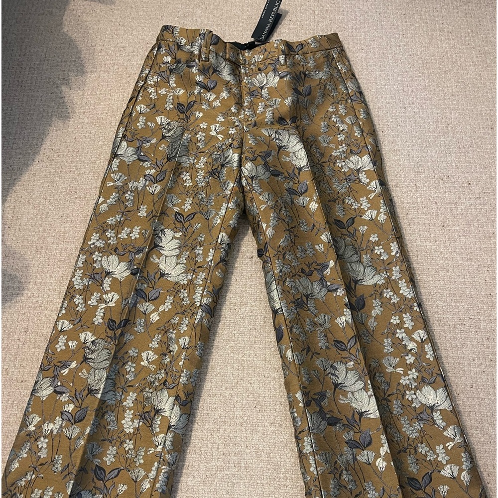 Banana Republic sz8 Éclat wide leg brocade holiday trouser.  Brand new w…